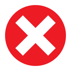 Cross sign element red grunge x icon