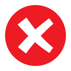 Cross sign element red grunge x icon