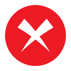 Cross sign element red grunge x icon