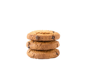 Fototapeta na wymiar Chocolate chip cookies isolated