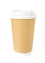 brown paper coffee Cup isolated