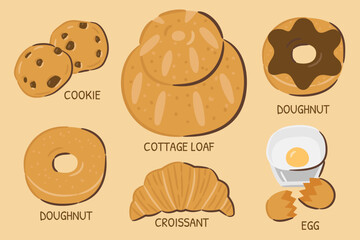 Bread illustration for website, application, printing, document, poster design, etc.