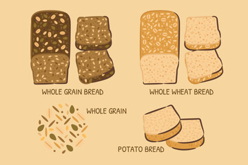 Bread illustration for website, application, printing, document, poster design, etc.