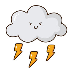 Cloud with lightening bolts
