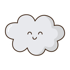 Funny cloud cartoon icon.