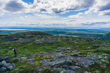 Obraz premium Mountains Apatite. Ski resort- Arctic region of Russia is a popular hiking trail