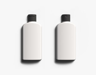 mock up front and back side of white cosmetic container