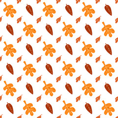 Seamless pattern with autumn leaves. 
