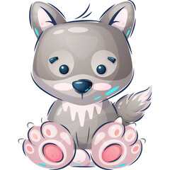 Cartoon character teddy wolf