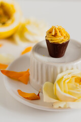 chocolate, passion fruit, candy, gourmet, flowers, food, comfort, summer, spring, yellow, cup, brigadeiro, fruit, passion, aesthetic, beautiful, blog, celebration, concept, decoration, dessert, fashio