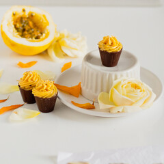 chocolate, passion fruit, candy, gourmet, flowers, food, comfort, summer, spring, yellow, cup, brigadeiro, fruit, passion, aesthetic, beautiful, blog, celebration, concept, decoration, dessert, fashio