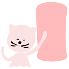 cute cat print in pastel colors hand drawn vector illustration