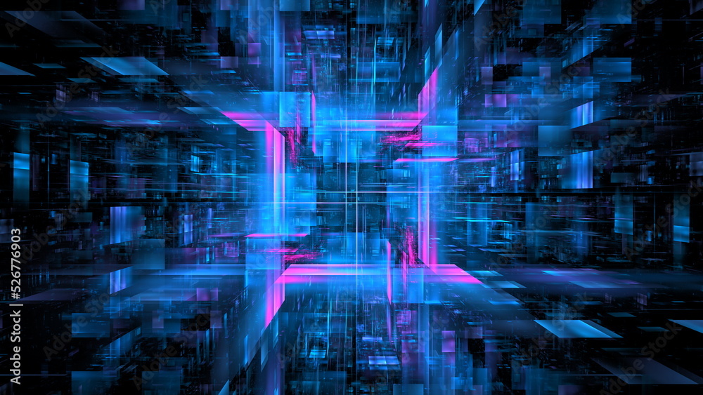 Poster digital cloud computing, information transfer. abstract technology big data background concept. moti