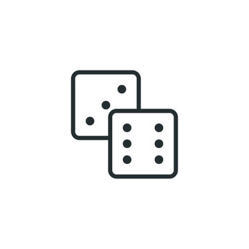 recommend clip art: Vector sign of dice symbol is isolated on a white background. dice icon color editable.