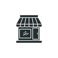 Vector sign of Store symbol is isolated on a white background. Store icon color editable.