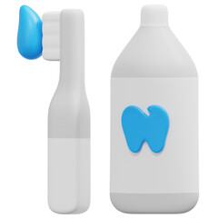 toothbrush 3d render icon illustration