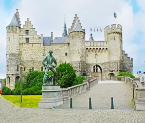 Gordijnen The Het Steen Castle, Antwerp, Belgium © efesenko