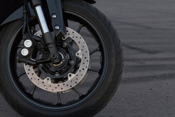 Obraz premium motorcycle wheel with brake discs