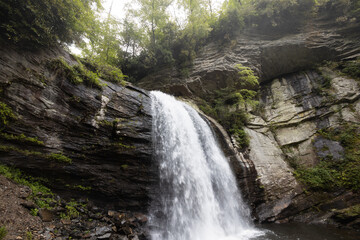 Looking Glass Falls in the Pisgah National Forest in North Carolina in the Summer