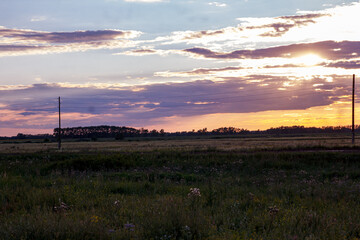 sunset in the field