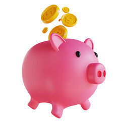 3D illustration piggy bank