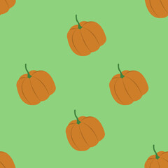 illustration of a pumpkin seamless pattern as a background for gift wrapping, printing on clothes and utensils, the concept of autumn and the holiday of halloween.