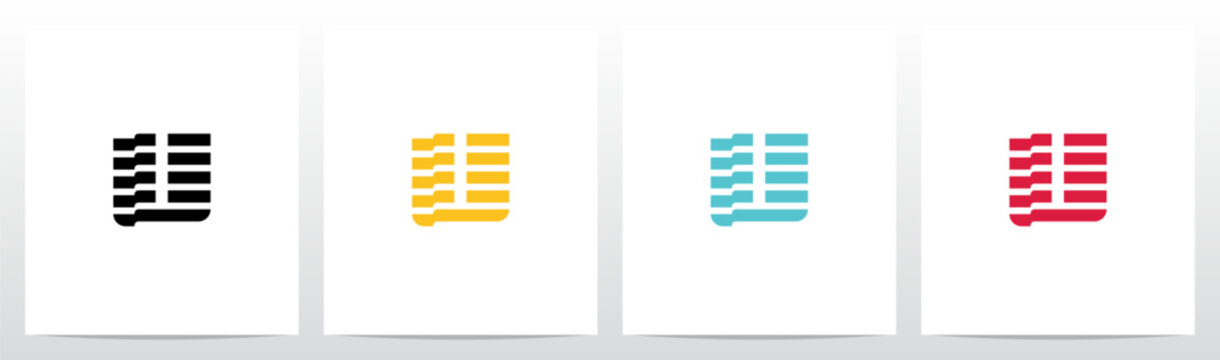 Folded Stripes Letter Logo Design U
