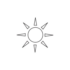 Sun icon flat design illustration