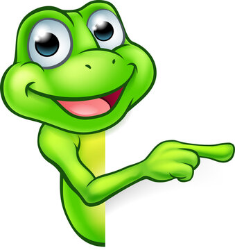 Pointing Cartoon Frog
