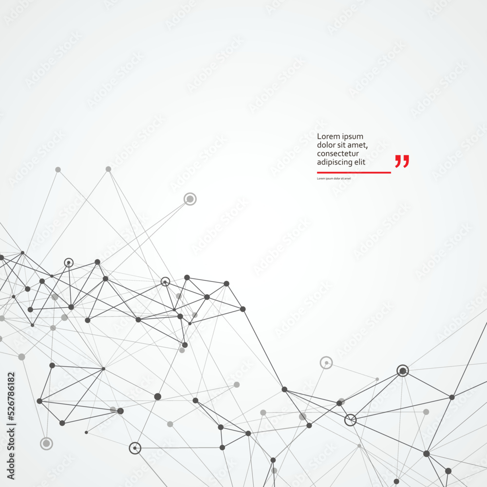 Poster vector connect lines and dots. polygonal template for technology and biology presentation or report