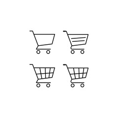 Shopping cart icon vector logo template isolated on white background.