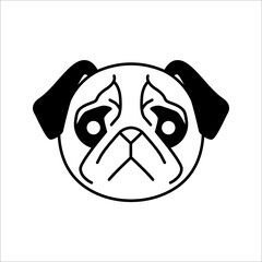 Dog icon Vector illustration on white background. Animal Logotype concept. Logo design template.