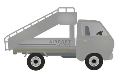 Airport service truck stairs. vector