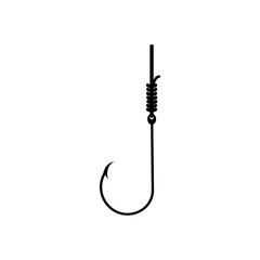 fishing hook with fishing line sign vector