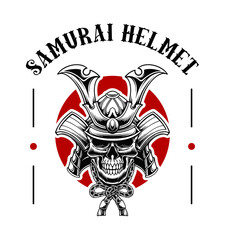 Samurai helmet vector design illustration