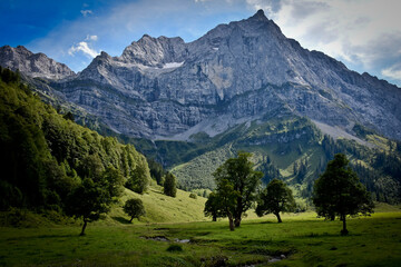 Panorama, Alps mountain landscape. Góry, Alpy widok górski - obrazy, fototapety, plakaty