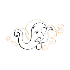 Ganesha The Lord Of Wisdom Calligraphic Style M_2208020