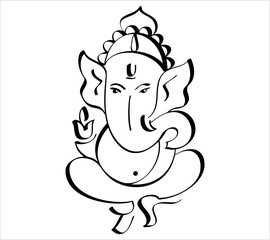 Ganesha The Lord Of Wisdom Calligraphic Style M_2208036