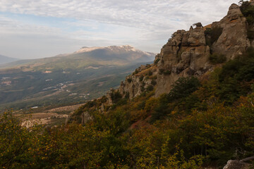 Fototapeta premium Demerdzhi mountain range. View of the valley