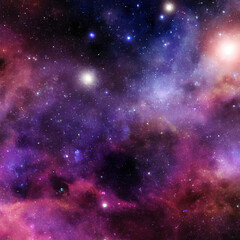 Deep space nebula with vibrating colors and bright stars