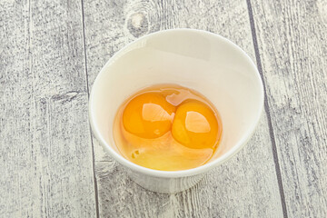 Chicken egg in the bowl