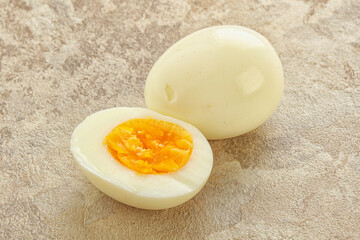 Boiled chicken egg for breakfast