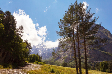 In a mountain gorge in the Caucasus.