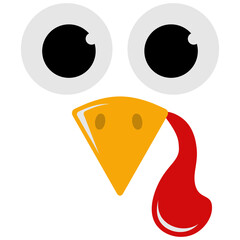 Vector illustration of a thanksgiving turkey head