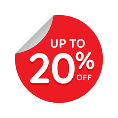 Up to percentage off Sale. Discount offer price sign. Special offer symbol. Discount tag badge Vector Illustration. Perfect design for shop and sale banners
