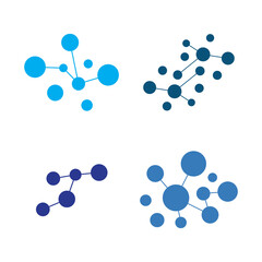 Neuron logo or nerve cell logo design,molecule logo illustration template icon with vector concept