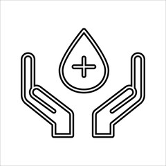 Hematology Blood cell, vessel, dna test, biochemical microscope vector illustrations for donor day on white background