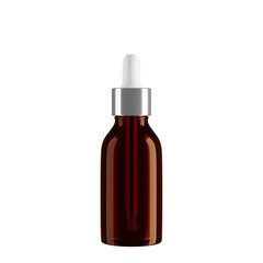 Cosmetic Amber Glass Dropper Bottle cutout mockup