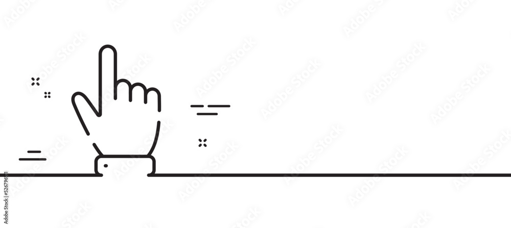 Fototapete hand cursor line icon. click action sign. finger pointer symbol. minimal line illustration backgroun