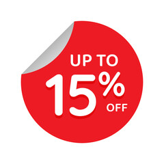 Up to percentage off Sale. Discount offer price sign. Special offer symbol. Discount tag badge Vector Illustration. Perfect design for shop and sale banners